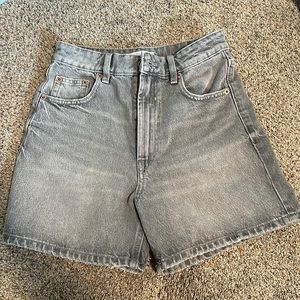 Zara Gray Mom Jean Shorts